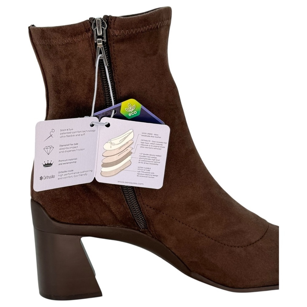 Aerosoles Corinda Brown Suede Womens Ankle Boots Size 8.5M - Picture 9 of 15